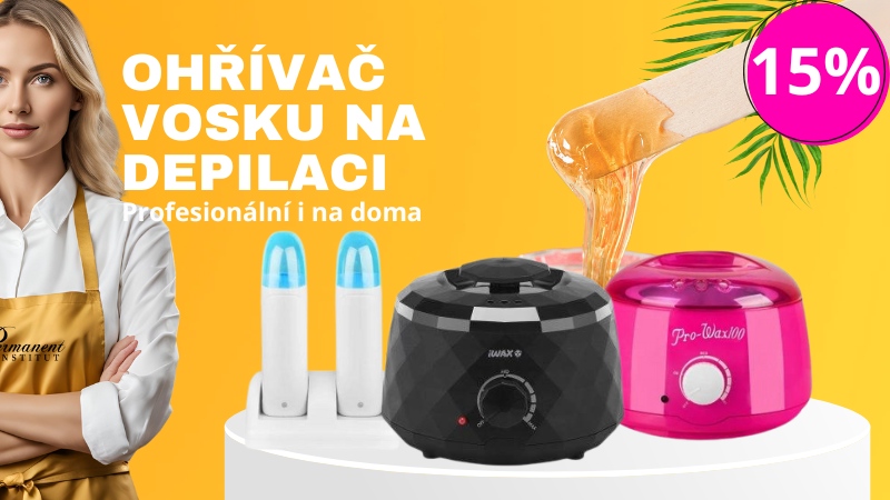 Různé typy ohřívačů vosku na depilaci, vhodné pro domácí i profesionální použití.